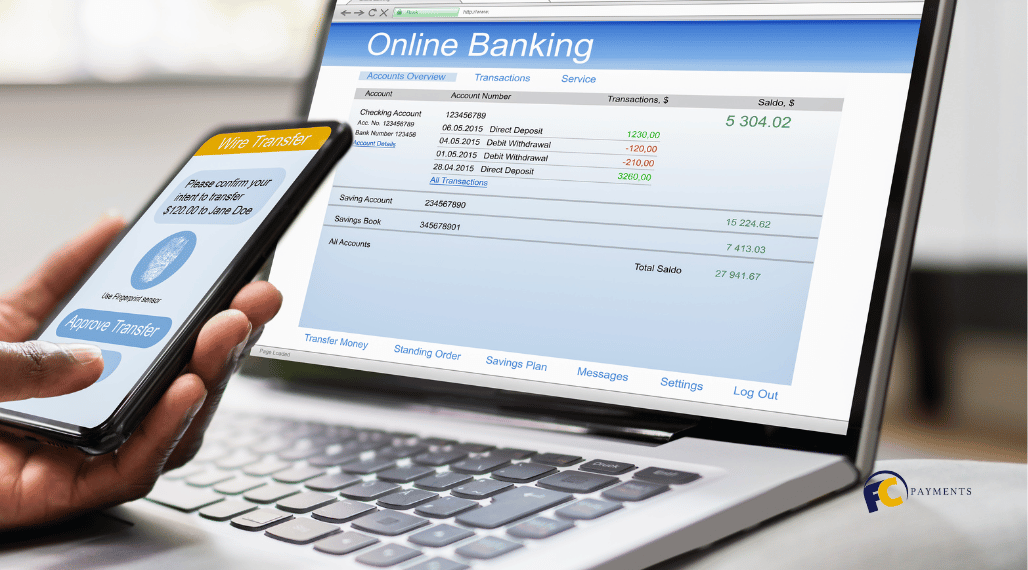 A person using a check verification service to verify a check online