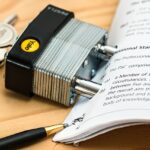 bail bond agent lock and key on paper